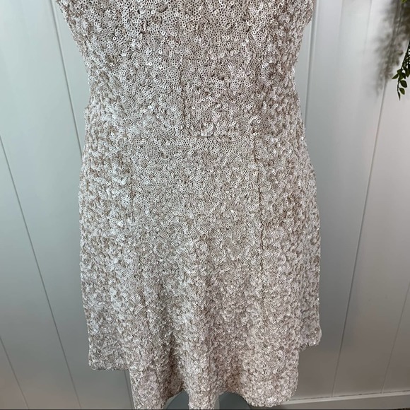 Dress The Population Zoe Sequin Minidress Cream Beige Womens Small - Picture 4 of 11